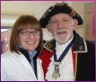 Rose with Roland, Town Crier, in the lab!
